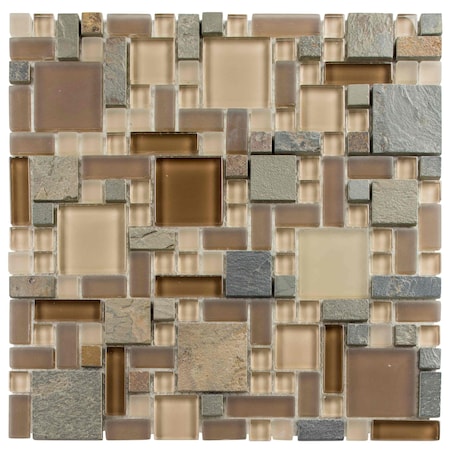 Andova Tiles Wright-Artech Glass & Slate Mosaic Floor & Wall Tile Andova Tiles